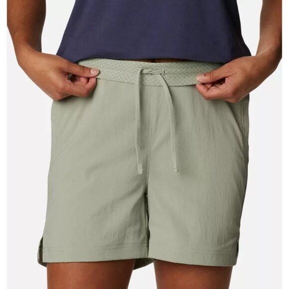 Columbia Shorts On The Go Green Pull On Drawstring Hiking - Picture 3 of 16